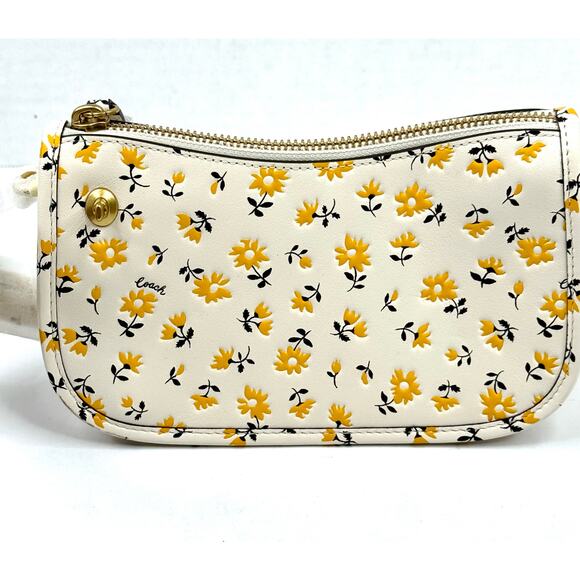 COACH Swinger 20 Floral Print Leather Bag Color is Chalk Multi NWT - Picture 4 of 11